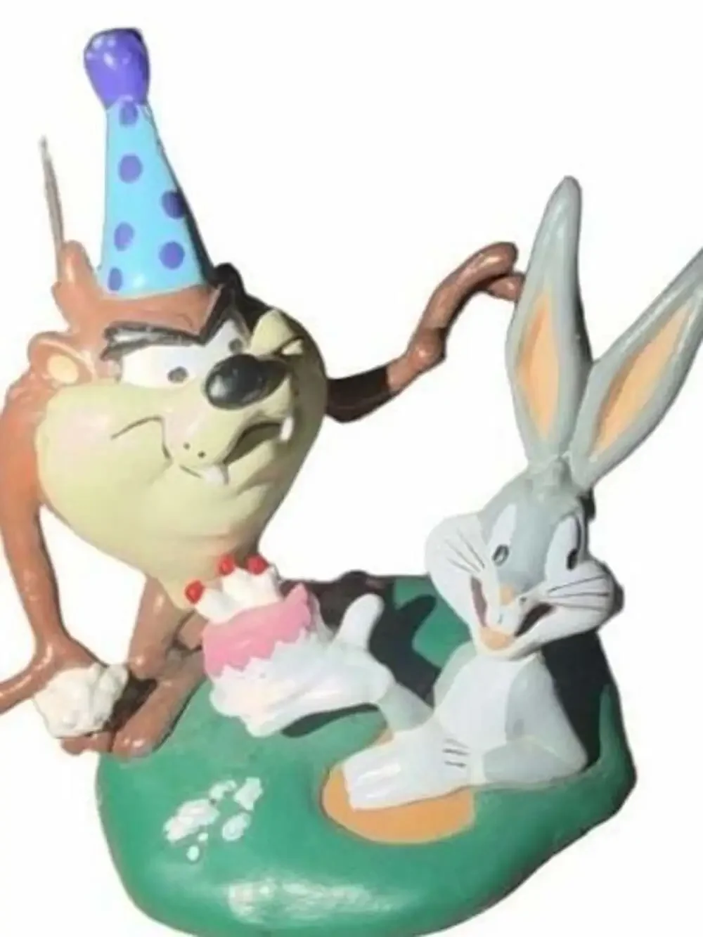 Vintage 1995 Warner Bros Looney Tunes Taz & Bugs Bunny Birthday Cake Topper